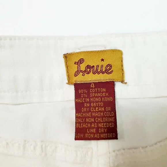 Louie Women's White Straight Leg Jeans Mid Rise Size 4 EUC - Picture 10 of 10